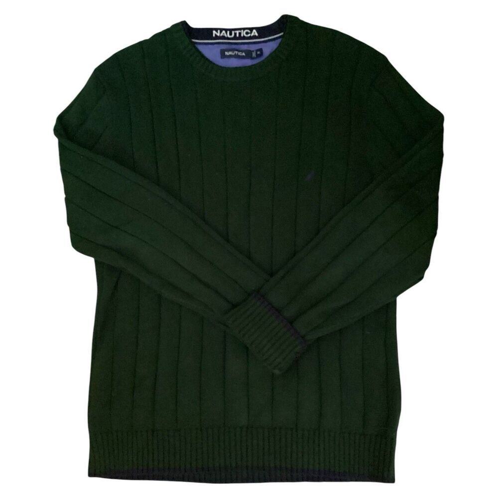 Nautica Men’s Cable Knit Green Pullover Sweater SizeXL - Picture 1 of 5